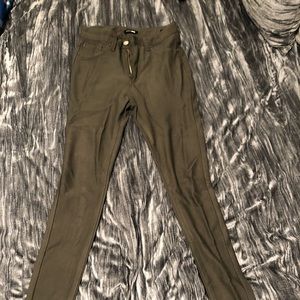 Khaki green stretch pants